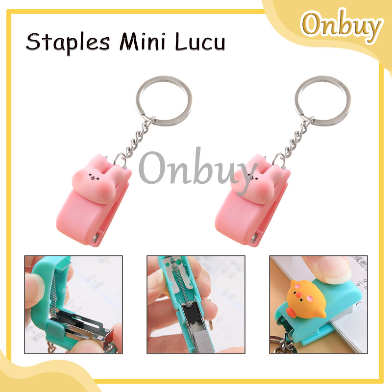 

Mini Lucu Stapler Karakter Mini Gantungan Kunci Staples