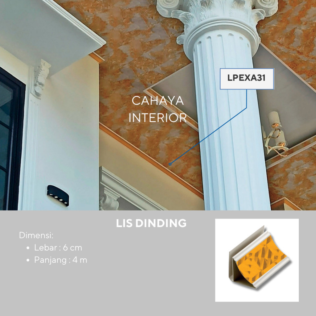 LIS DINDING PLAFON PVC MOTIF KAYU HARGA PER BTG