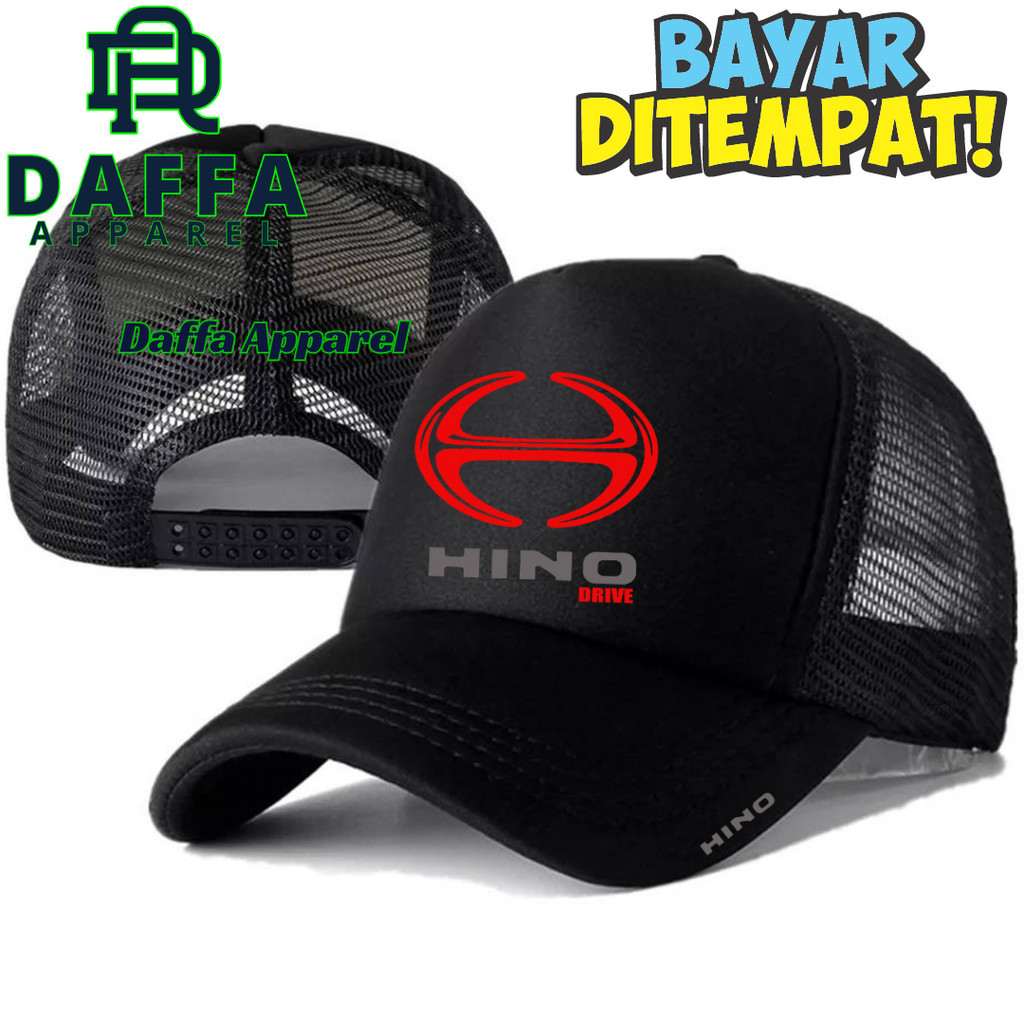 Daffa Apparel Topi Trucker HINO - Topi Distro HINO Logo - Topi HINO Premium - Topi Pria Dewasa - Top