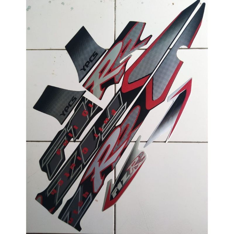 stiker striping yamaha fiz r 2002 2003 silver hitam