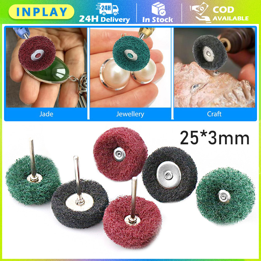 5Pcs Mata Bor Mini Polishing Cleaning Brush Sikat Pembersih Scrubbing Fiber Gerinda Grit Untuk Metal