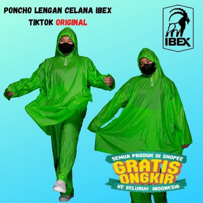 JAS HUJAN PONCO DAN CELANA MERK IBEX/ELMONDO/ Viral putih hitam