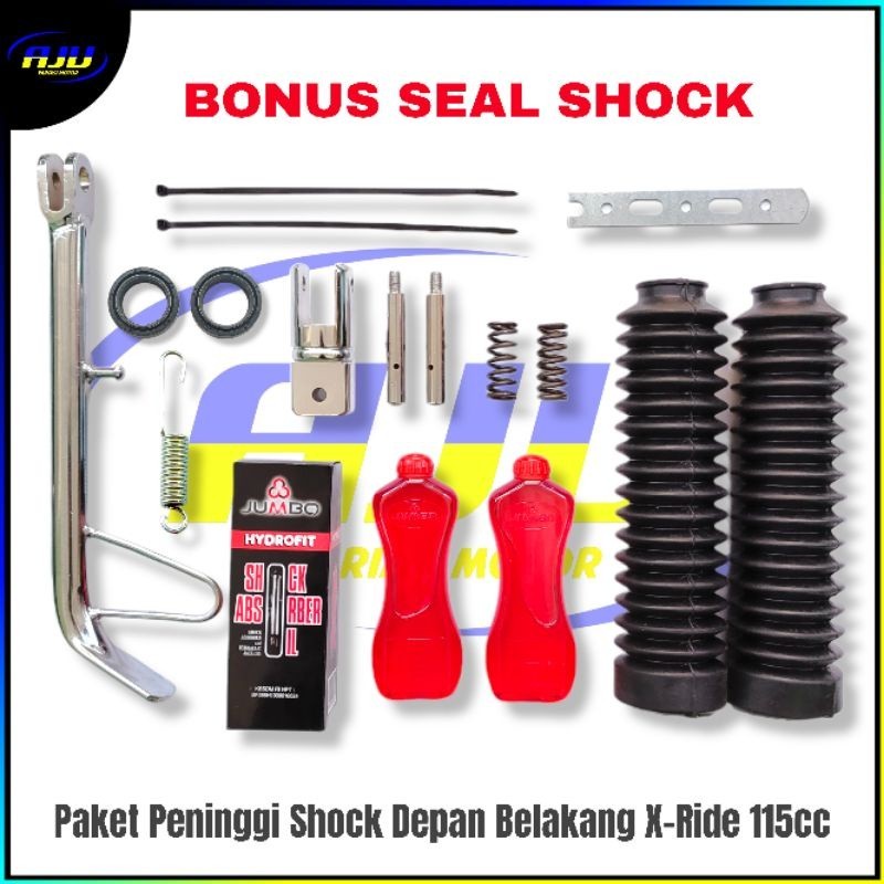 Paket Peninggi Shock skok depan belakang Yamaha xride 110 X-Ride 115 xride old satu paket