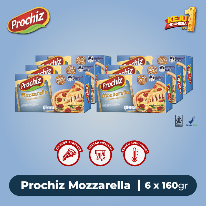 

Tfren99_ Keju PROCHIZ Mozzarella 160 gr Paket 6 Pcs