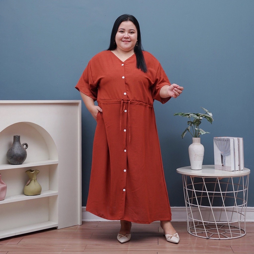 dress wanita salwa jumbo ld 130 friendly busui/dress jumbo polos/dress jumbo friendly busui/dress ge