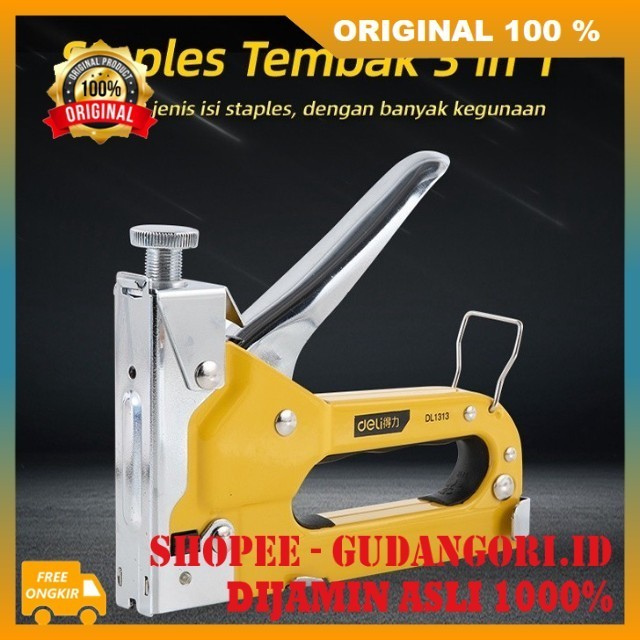 Staples Tembak 3 in 1 Staples Pertukangan Staples Tembak Jok Paku Kayu Manual ORIGINAL