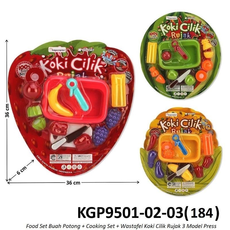 [KGP950-1/2/3] Mainan Koki Cilik Rujak Buah Sayur Potong Murah - Kgp 9501/02/03