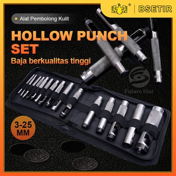 

Bestir Alat Pembolong Kulit Leather Round Hollow Hole Punch For Watch Band, Belt, Wristband DIY Leather Canvas Paper Plastics Crafting Cutter Tool 3,4,5,6,7,8,9,10,11,12,14,16,19,22,25mm