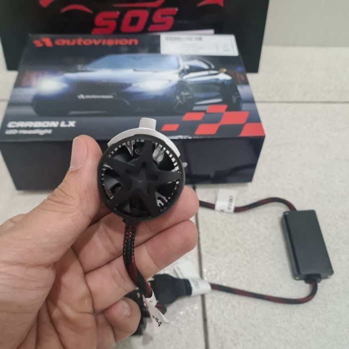 Bohlam Head Lamp H4 LED Autovision Carbon LX 63 Watt