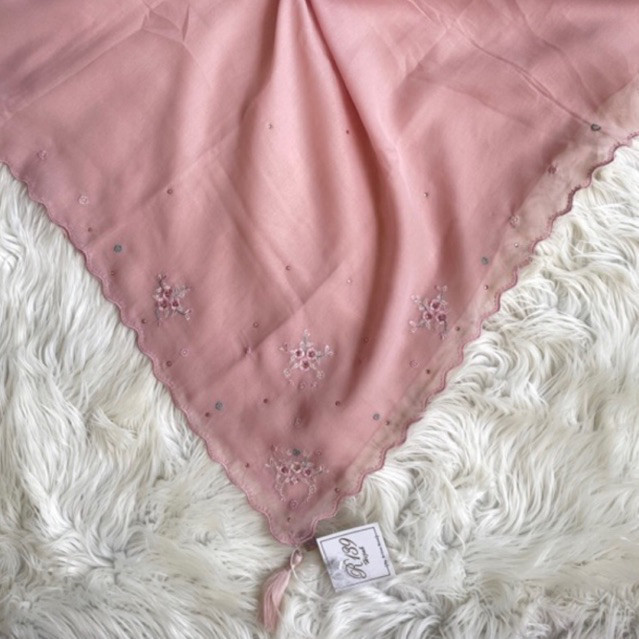 Terlaris ~Kerudung Segiempat Paris Bordir Lamela R139 Hijab Premium Hijab Elegan Hijab Cantik Hijab 