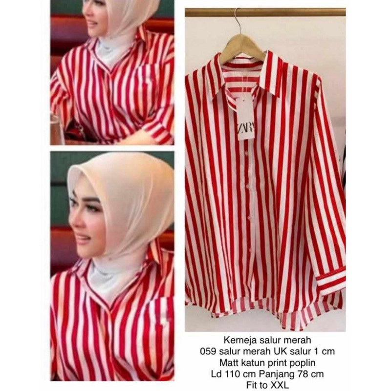 Atasan Wanita Merah Putih Edisi Kemerdekaan - Kemeja Tunik Dress Celana Set