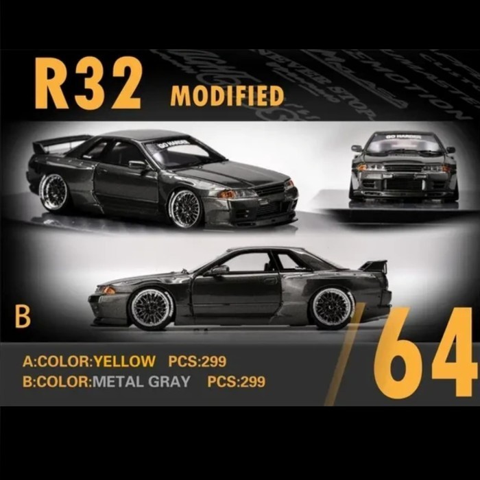404 Error Skala 1/64 Nissan Skyline R32 GTR Rocket Bunny Grey (Resin)