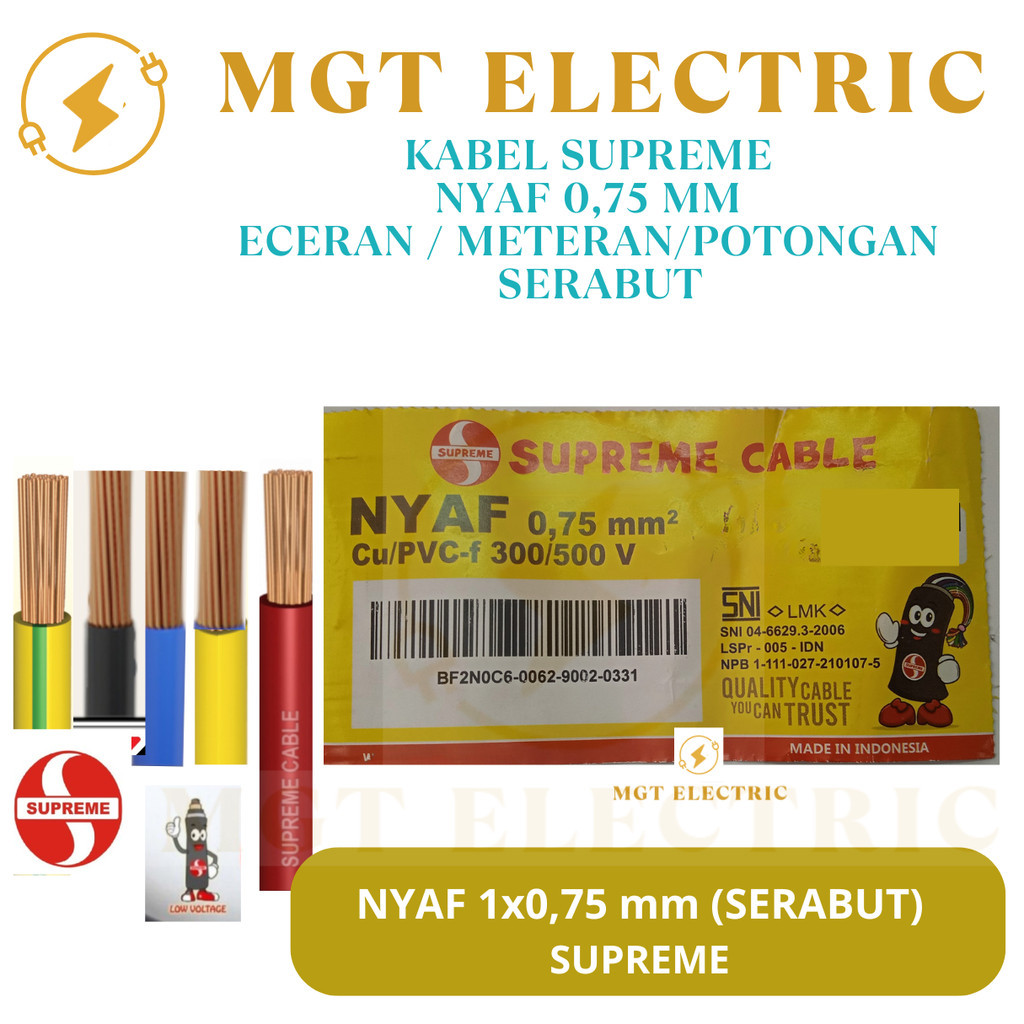 Kabel Supreme NYAF 0.75 mm Eceran / Supreme NYAF 0,75 mm Eceran