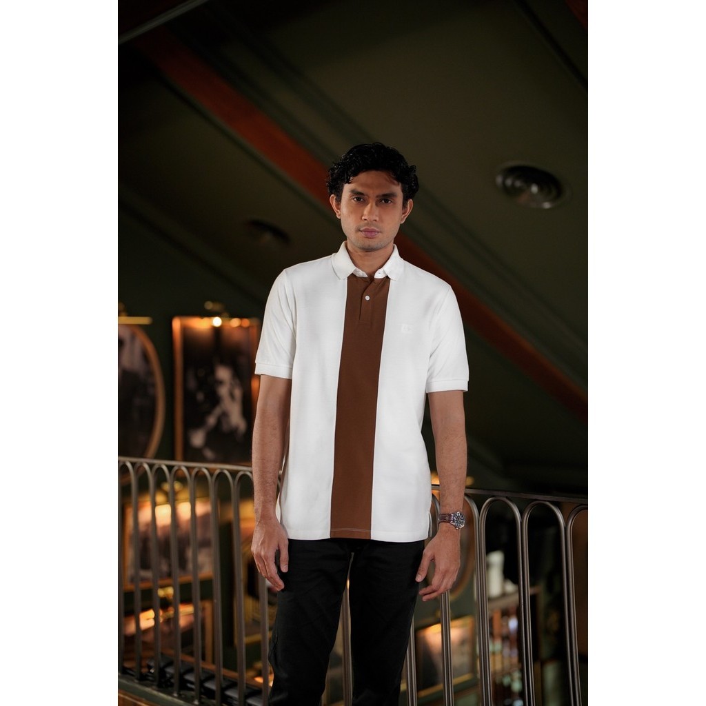 HL MEN Straight Polo - White Toffe