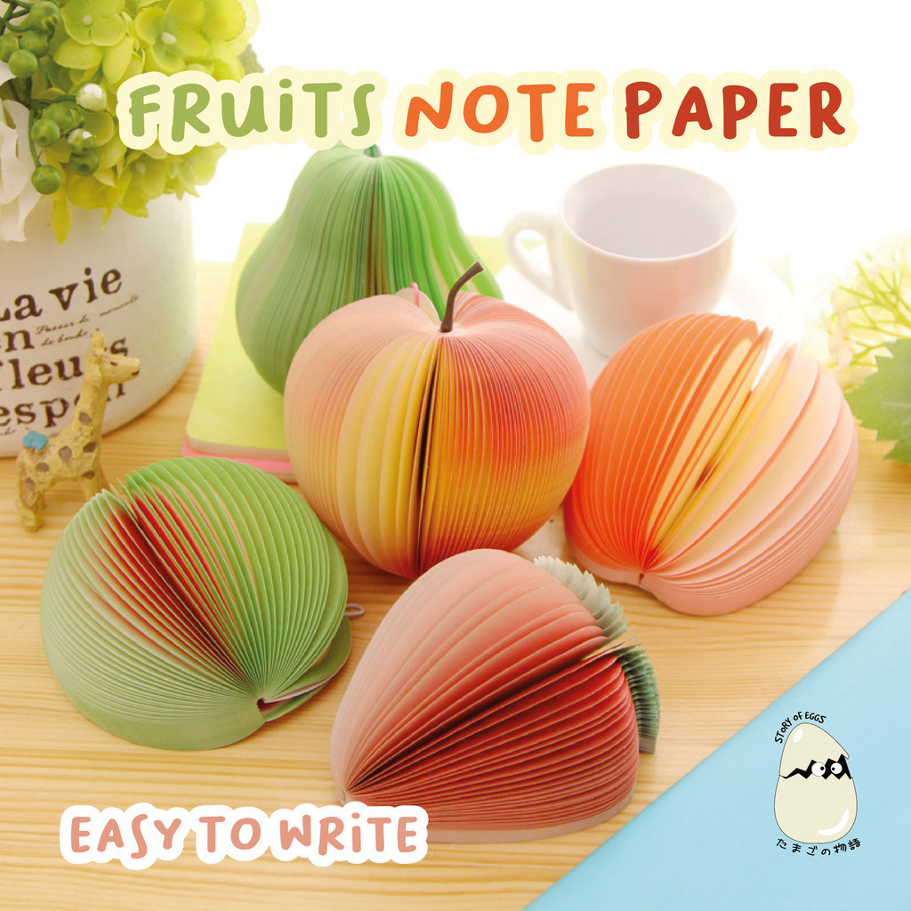 

Memo Pad Mini Bentuk Buah Sticky Note Kertas Tempel Aesthetic Post It fruits kertas note buahan