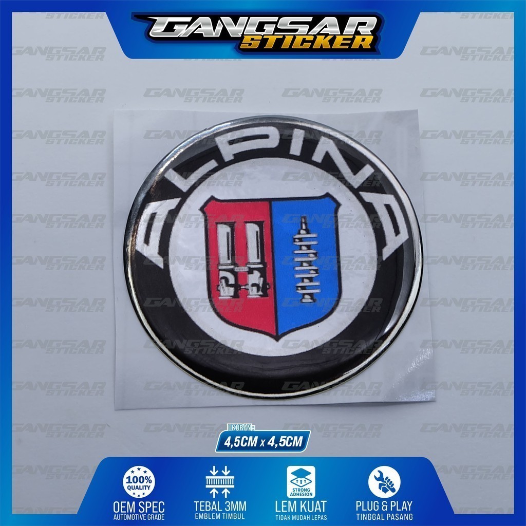 emblem alpina / emblem timbul alpina / stiker 3d alpina / stiker emblem alpina / sticker alpina