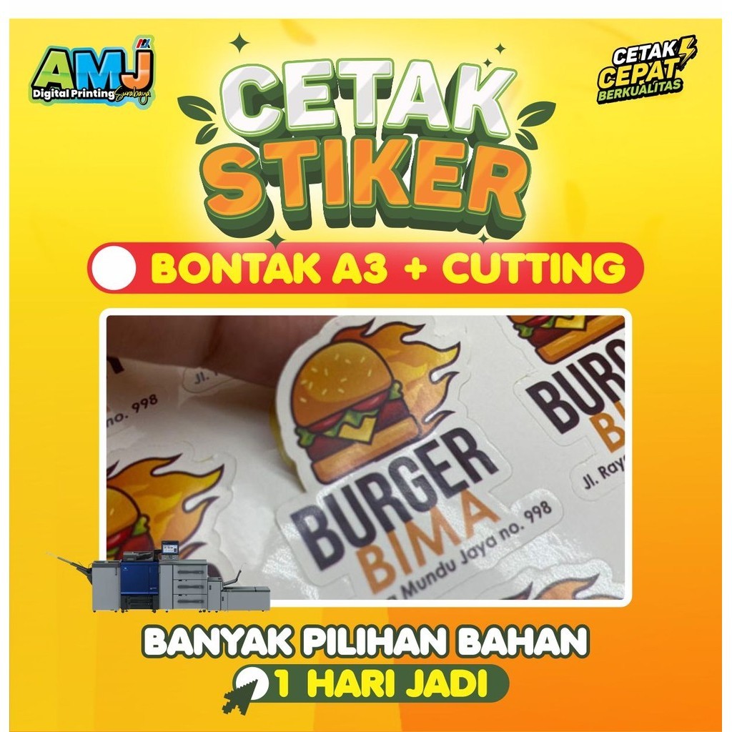 

Print & Kiss Cut_Stiker Label_Bontak / Bontac / Chromo / Cromo A3+_Sudah dipotong_Stiker Murah