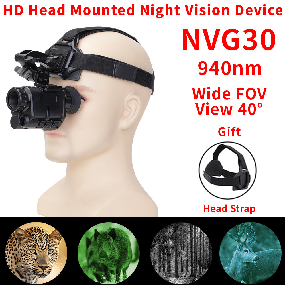 Wildgameplus NVG30 Helmet 940nm IR Night Vision Monocular Telescope Wide View 40° NVG10 gen3 Hunting