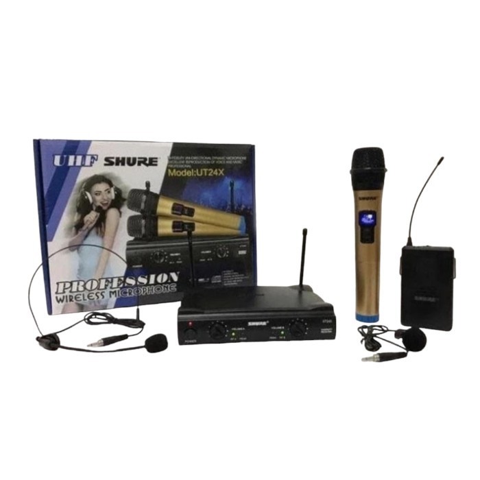 Mic Wireless SHURE UT24X Pegang Headset Clip on Microphone Promo