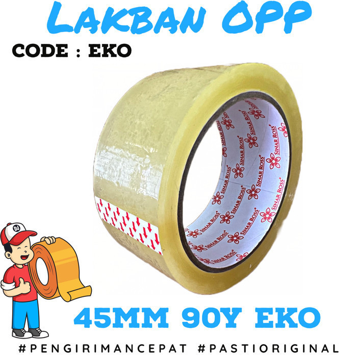 

Lakban Bening Coklat 45mm 90 Yard 2 inch 90Y Sinar Ross ECO PER 1 ROL - BENING