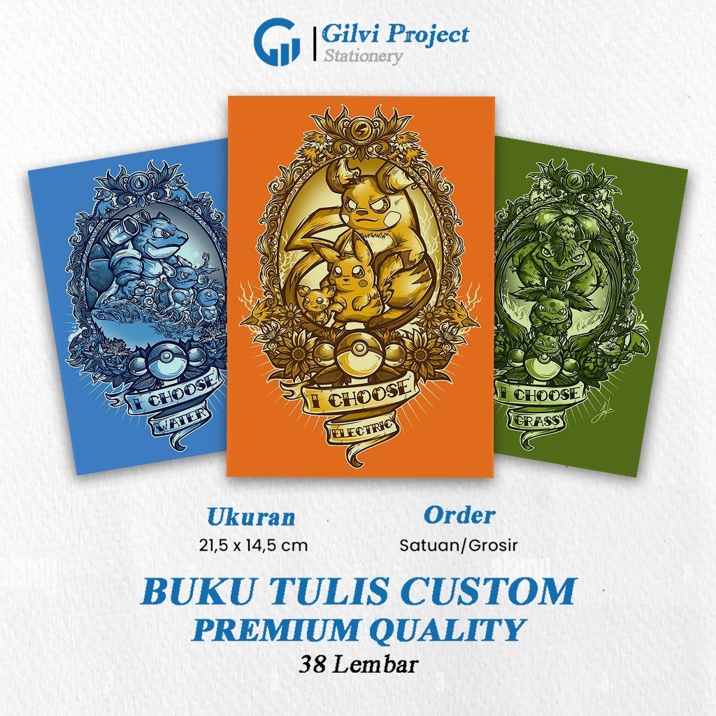 

Buku Tulis Pokemon / Buku Tulis Sekolah / Buku Tulis Catatan Notes Agenda Planner Jurnal Notebook Anime