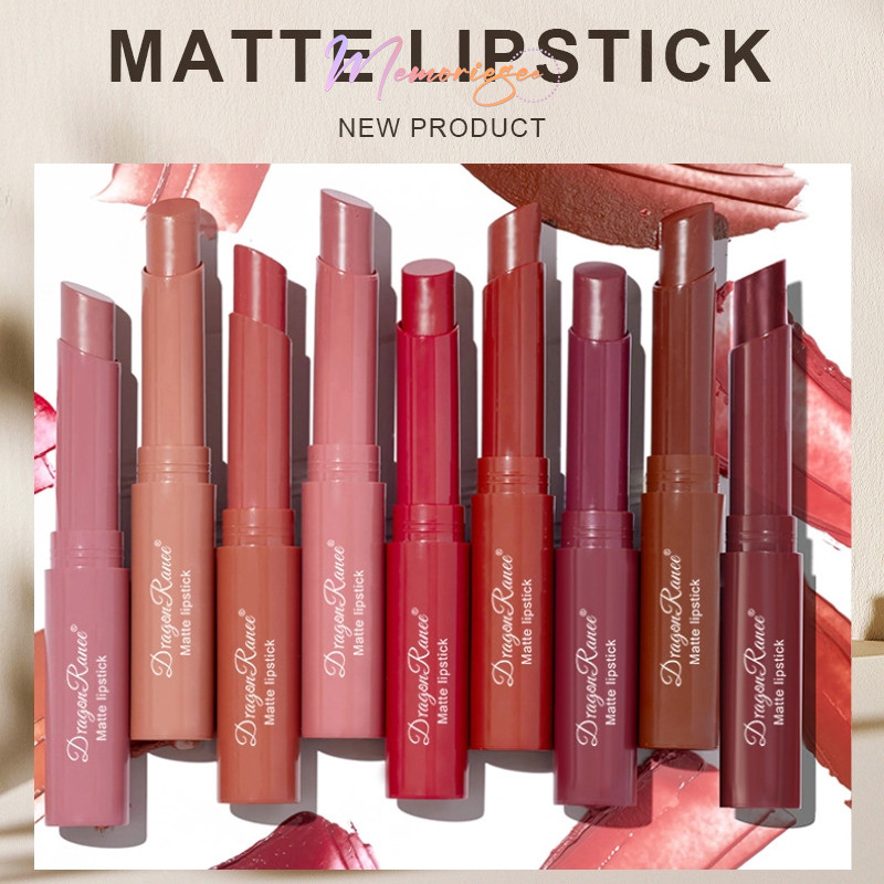 COD- Dragon Ranee Matte Lipstick Lip Crayon Warna Nude Coklat Lip Matte Misty Lips Lipstik Velvet Le