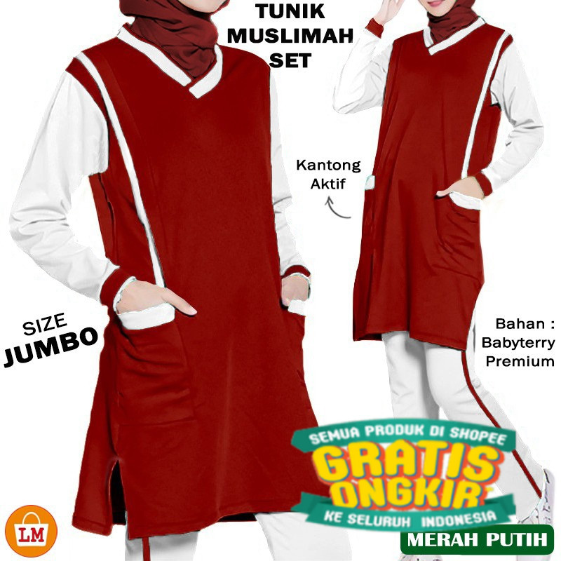 

Baju Setelan TUNIK MUSLIMAH SET JUMBO Tunic Wanita Bahan Babyterry Premium Size XL-XXXL / 17561 17565 17569/ ZUMA AEROBIK LANTAI