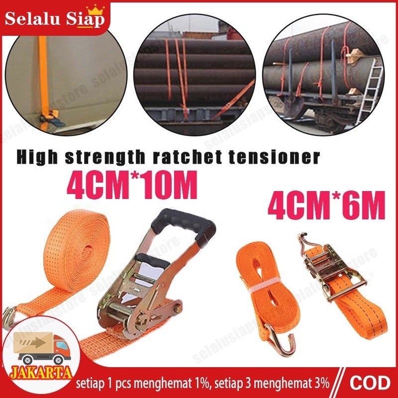 4CM X 10 METER GLADIATOR RACHET TIE DOWN TALI IKAT BARANG MOBIL TRUK/TRACKBELT/SABUK TRUK/TAIL