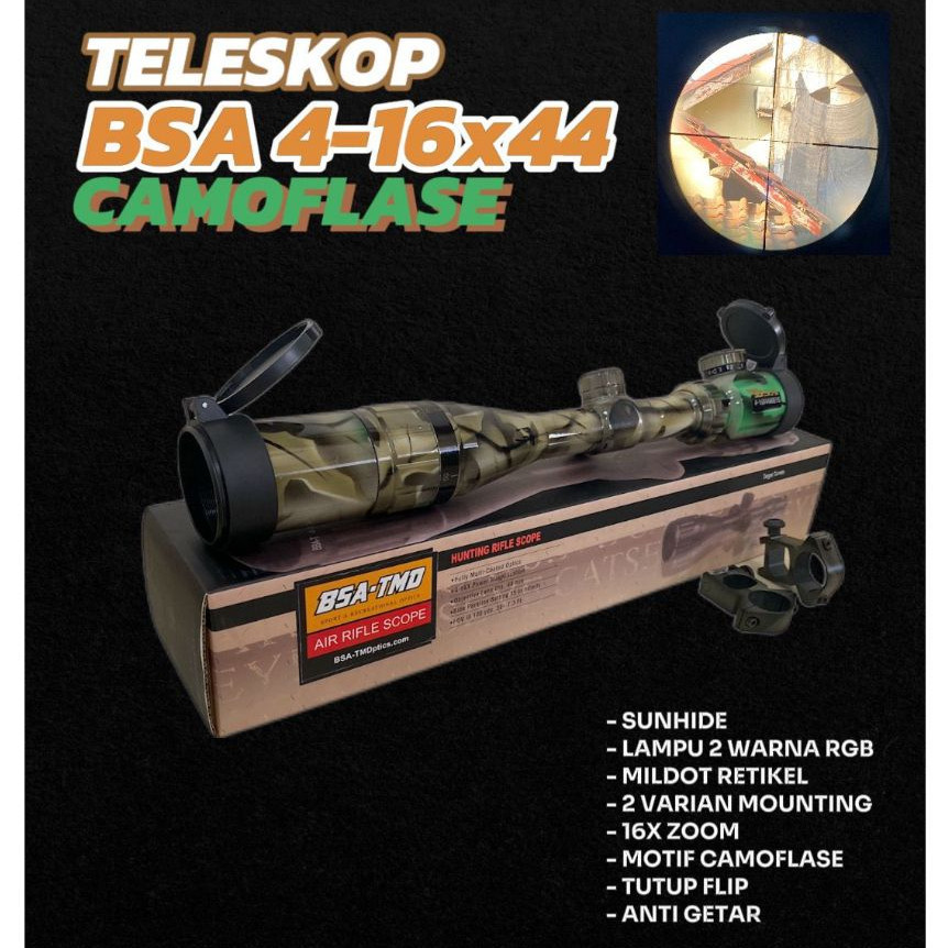 TELESKOP BSA 4-16X44 MOTIF CAMO