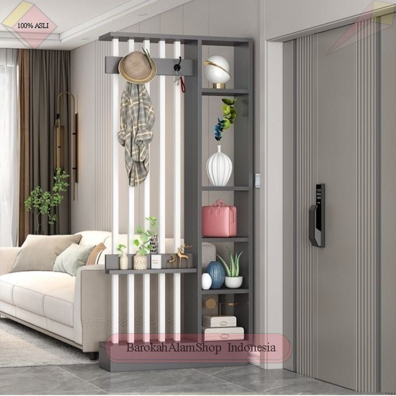 Rak Partisi Penyekat Ruangan Minimalis Penyekat Ruang Tamu 160 x 20 x 200 Cm full kayu