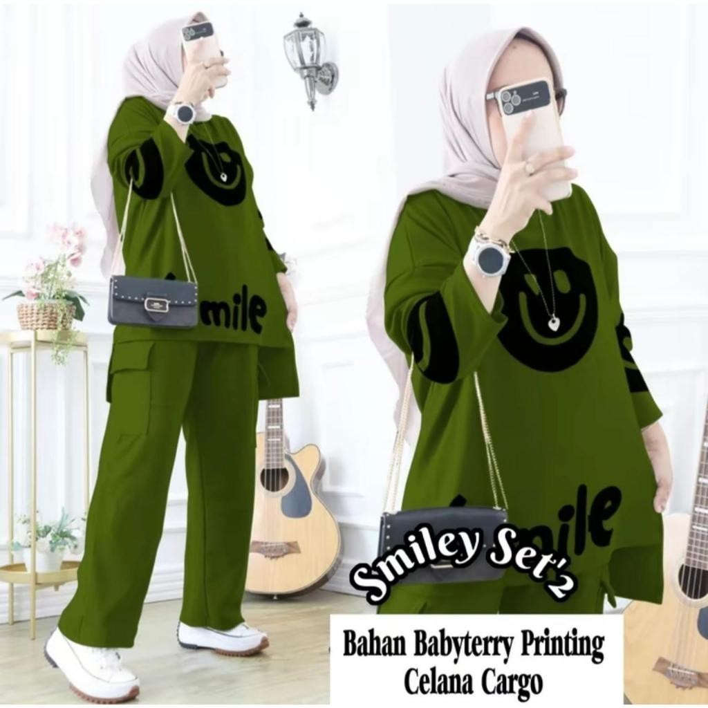 KOHZEN - ZPF OOTD SETELAN WANITA JEMI / SMILE SET / OOTD Wanita Hijab Simple / Oneset Motif Terlaris