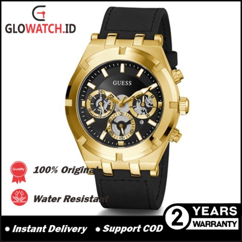 Jam Tangan Pria Guess GW0262G2 Black CONTINENTAL Original (Garansi 2 tahun) / Support COD  [100% Aut