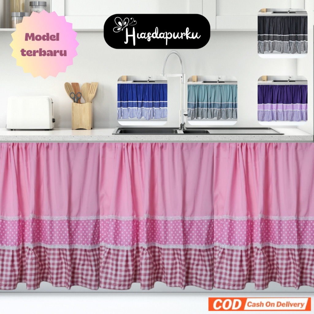 Gorden Kolong Dapur / Tirai Kolong Dapur Retro Series