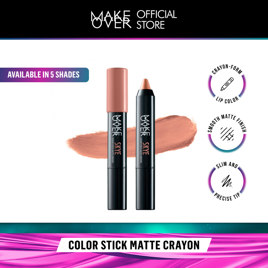 [ SPECIAL PRICE ] MAKE OVER Color Stick Matte Crayon 2.6 g - Lipstick Lipstik Bibir Matte untuk Base