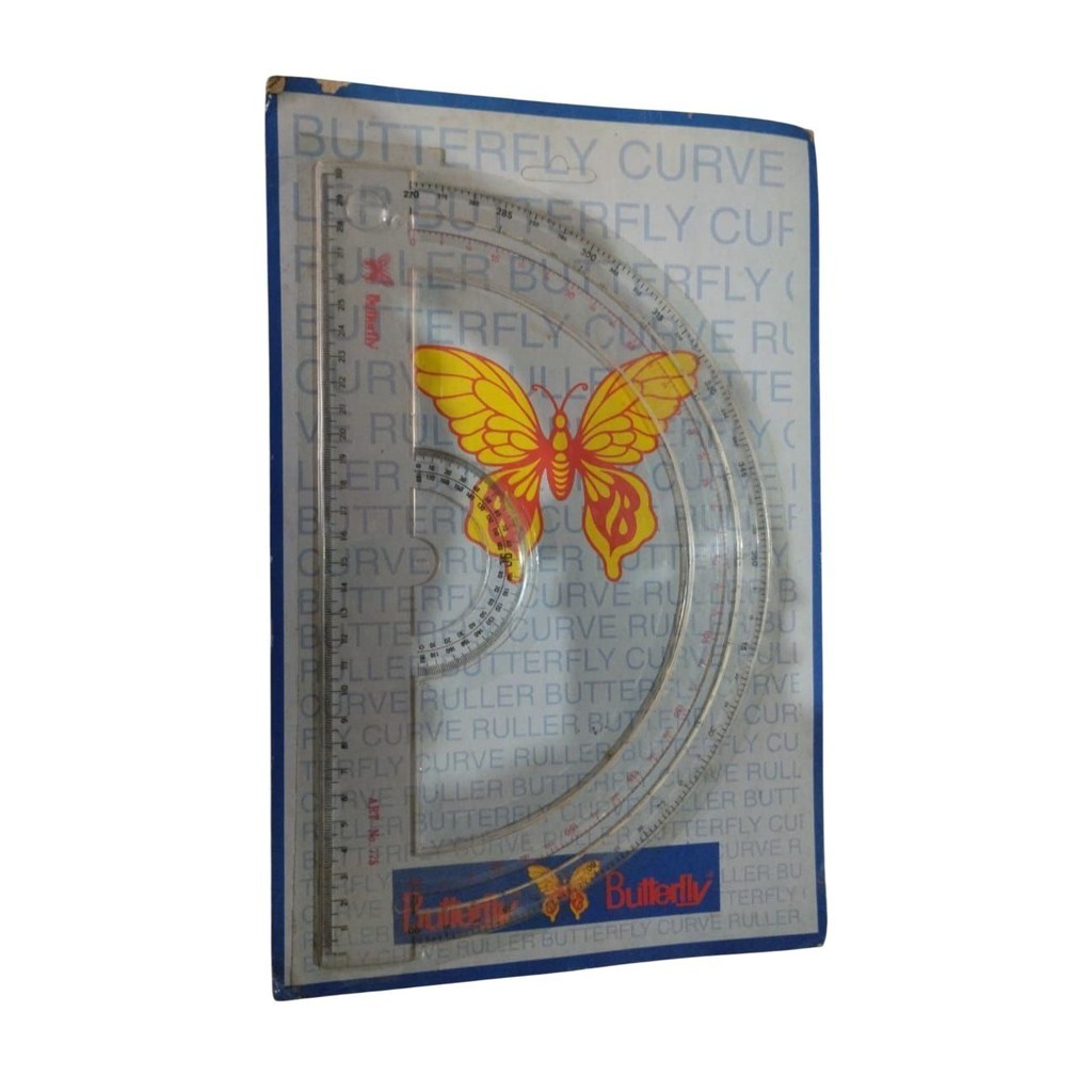

Penggaris Busur Plastik Besar / Plastic Ruler - Butterfly ART-775 MURAH