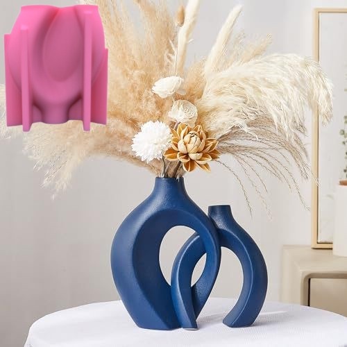 

New 14-24cm Large Nordic minimalist vase resin silicone mold irregular geometric shape vase concrete cement gypsum silicone mold