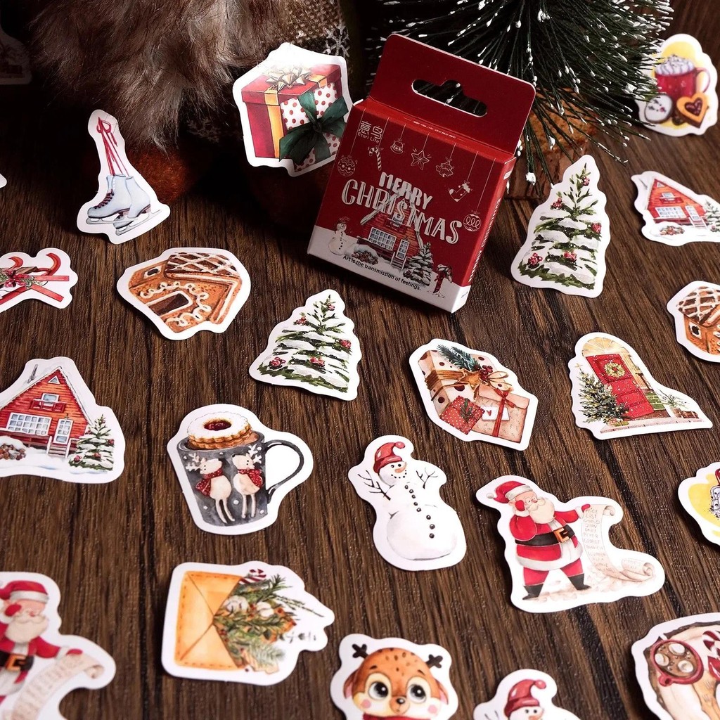 

45 Pcs /Pack Happy Christmas Gingerbread man DIY Paper Decorative Life Diary Stickers