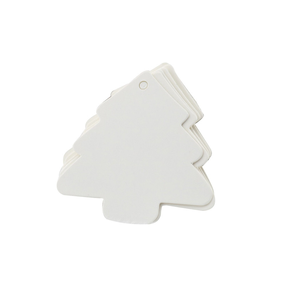

50 Pcs Decorate Artificial Christmas Tree White Presents Tags Kraft Paper Labels Pendants