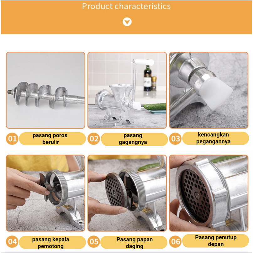 Alat Giling Daging Rumah Tangga, Penggiling Daging Manual Mini, Gilingan Daging.