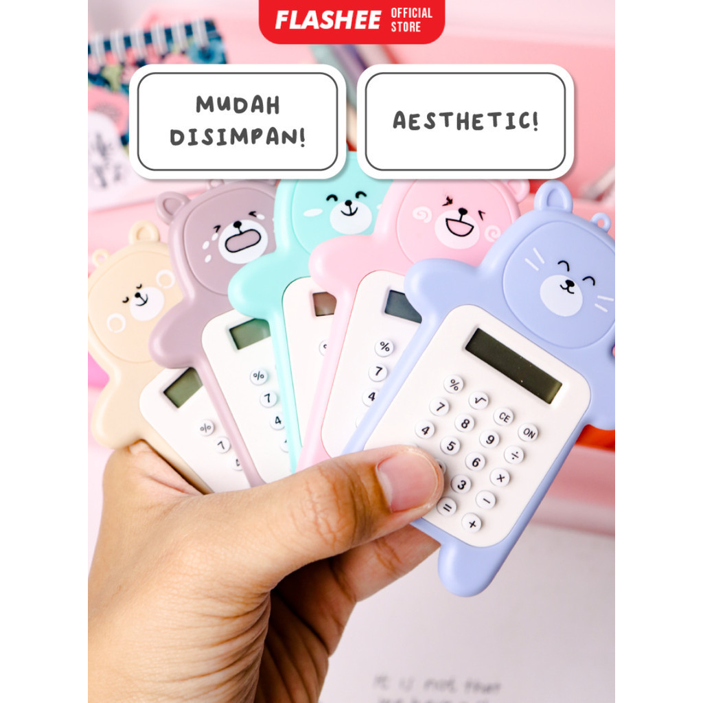 

Kalkulator Beruang Mini Aesthetic Kalkulator Lucu Motif Bear 8 Digit Calculator Portable