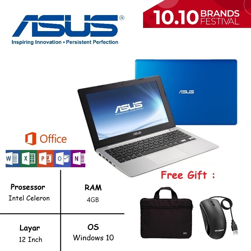 NOTEBOOK ASUS X201e RAM 4GB SSD 128GB WIN 10