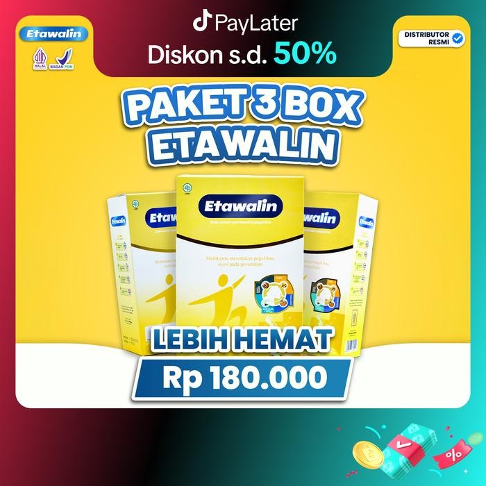 

Paket 3 Box Etawalin Original Susu Bubuk dari Kambing Etawa Bantu Masalah Nyeri Sendi Dan Asam Urat Original Isi 200g