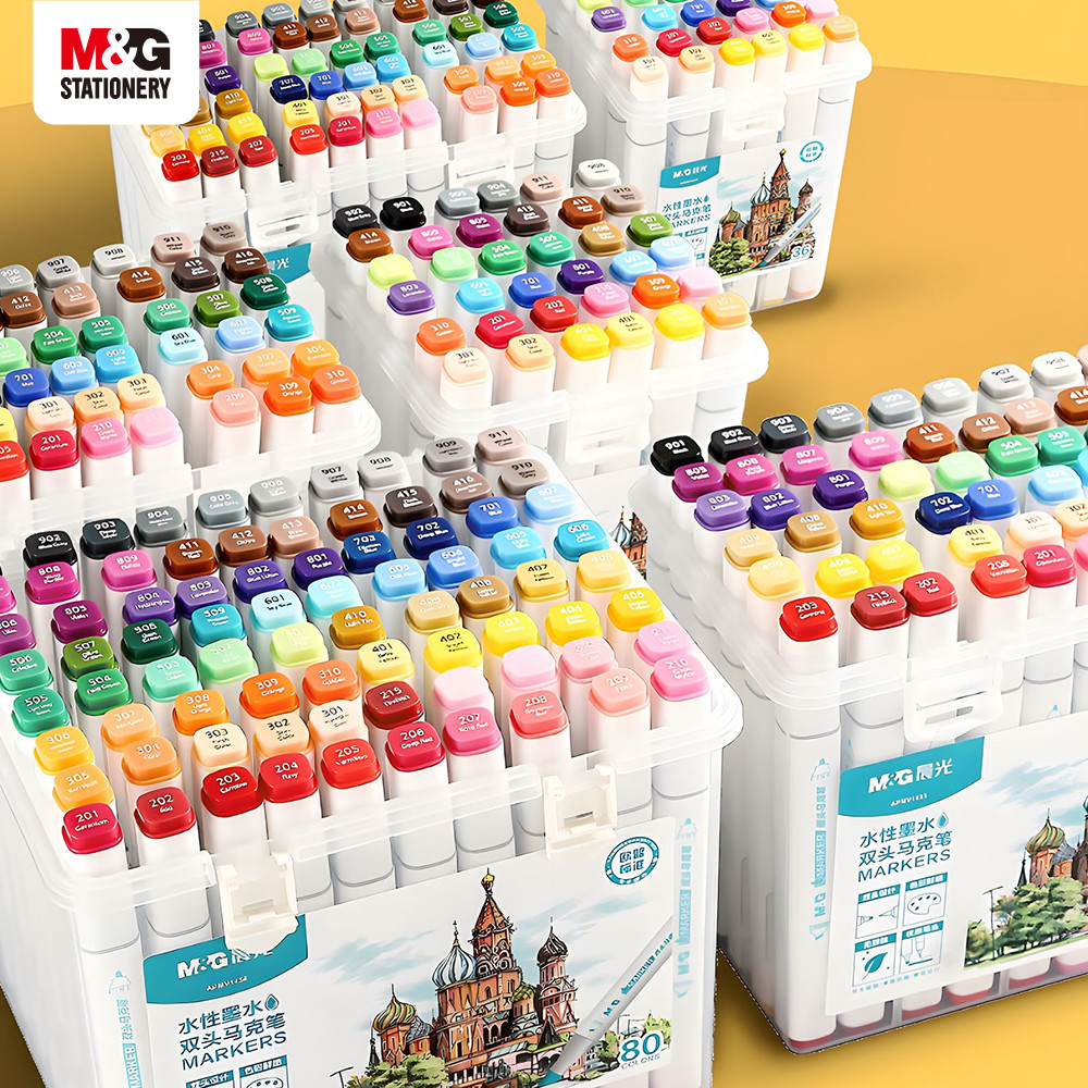 

M&G Water-based Markers Multi-color Double-ended Odorless Square Watercolor Marker Highlighter Art Brushes