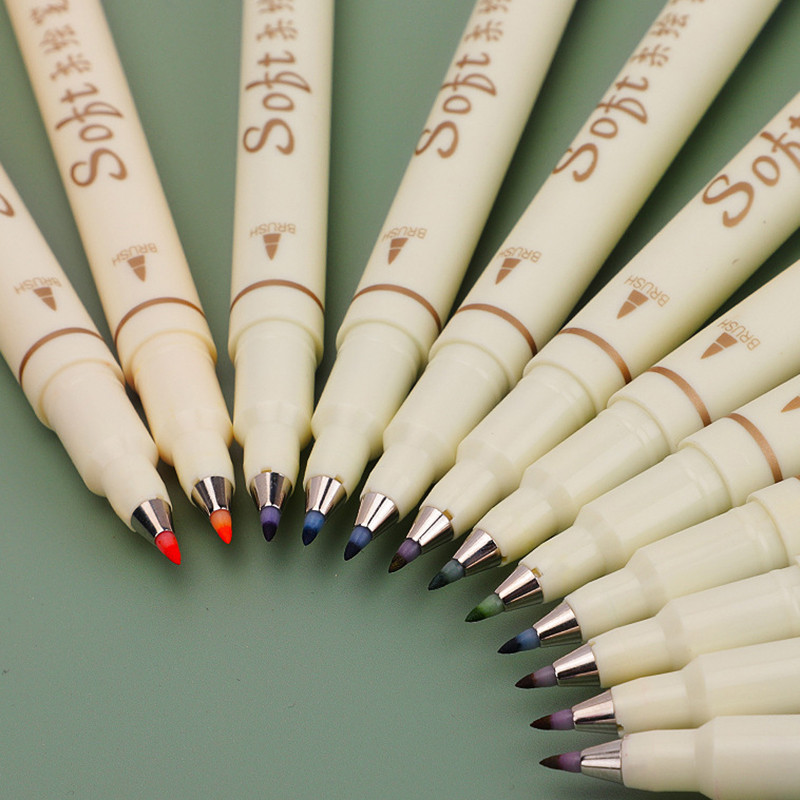 

3 Pieces/Set Soft Head Colorful Calligraphy Pen Brush Water-based Pigment Ink Drawing Graffiti Art School Stationery Supplies
