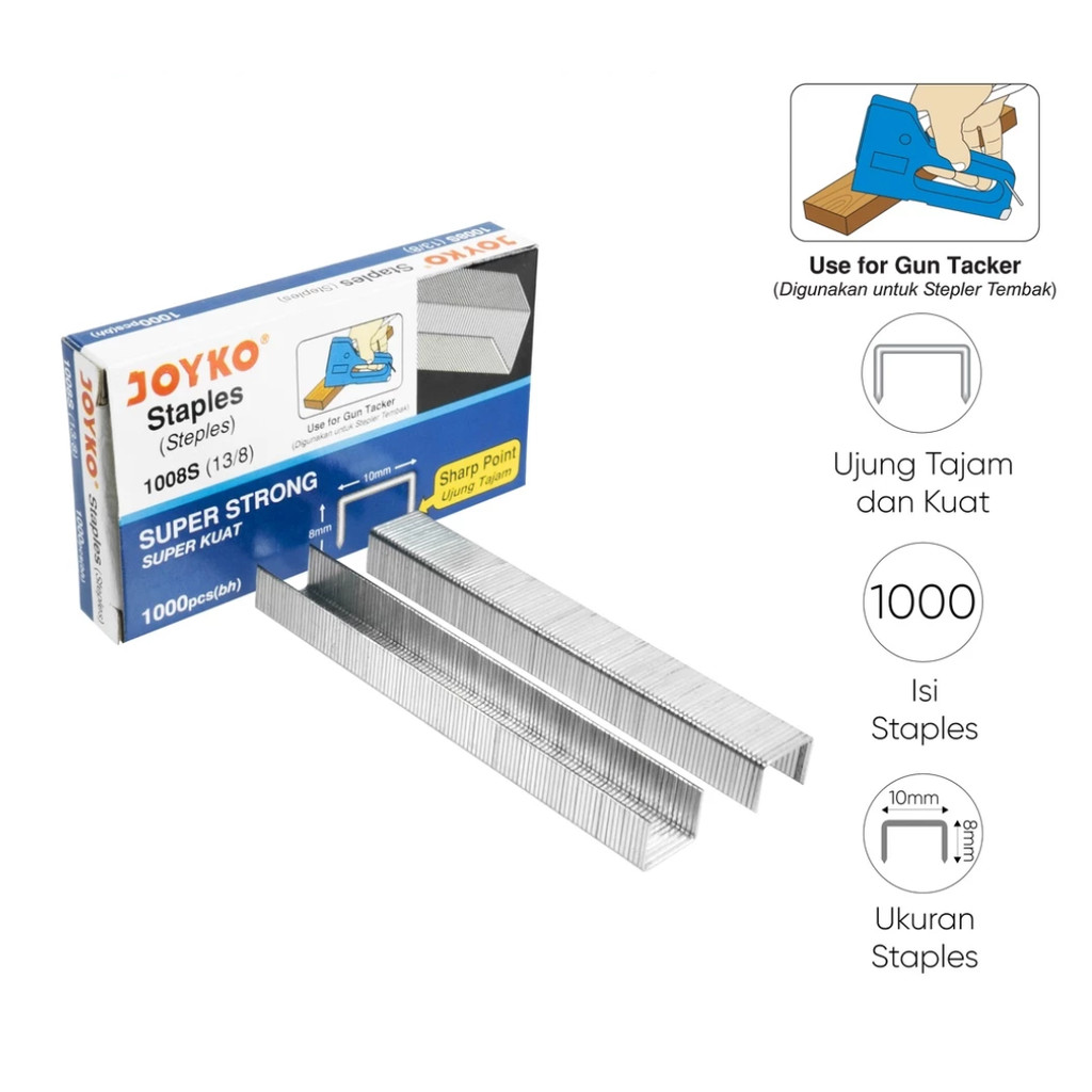 

Staples Isi Stapler Gun Tacker Refill Joyko 1008S (13/8)