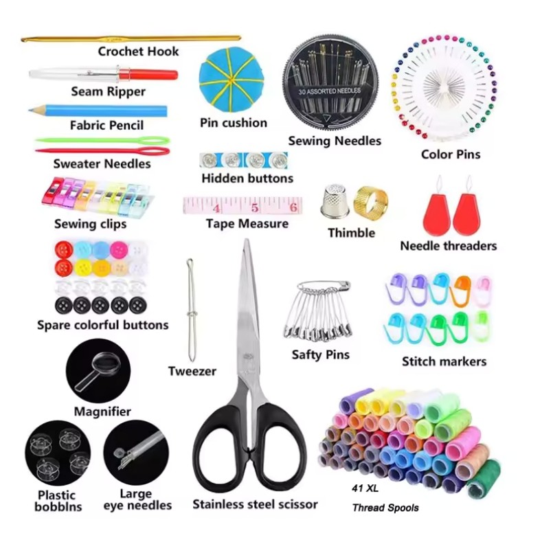 Jarum Rajut Set Tas 226/100pcs Lengkap Benang Jarum Set Alat Jahit Aksesoris Jahit Sewing