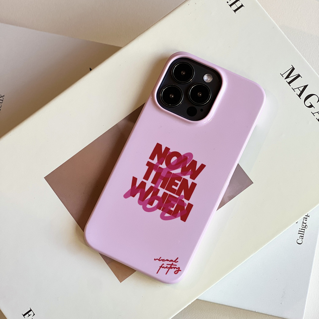 Asmara Home Casing Hardcase Korean Niche Simple Pink Letter Cover Premium Case Iphone 7 Plus 8 X Xs