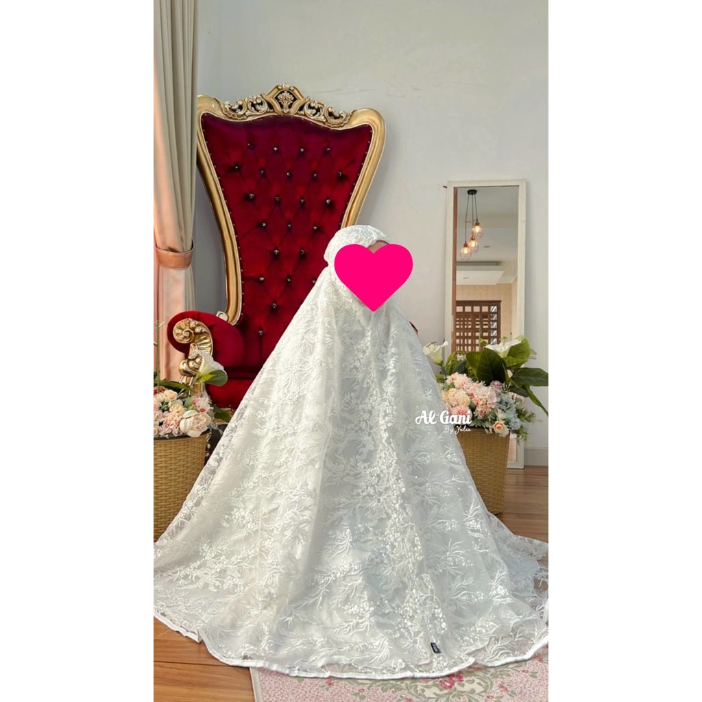 Mukena LEBARAN Siena Snow White Brukat By AL GANI mewah Terbaru / Mukena Sultan Viral / Mukena Viral