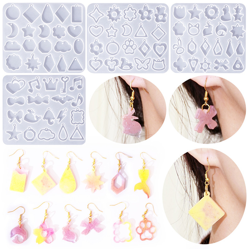 

Geometric Shape Transparent Epoxy Resin Molds Earring Silicone Mold Keychain Earring Making DIY Decoration Gemstone Pendant Mold