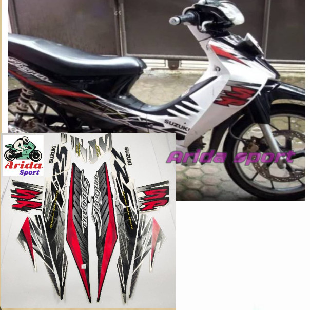 Striping Sticker suzuki shogun sp 125 r 2006 2007 hitam putih list body shogun motif original